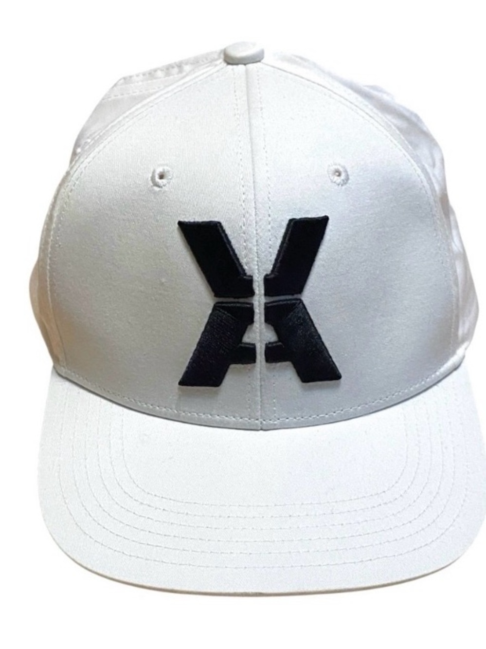 White Snapback Baseball Cap Black 3D X Logo Streetwear Adjustable Hat